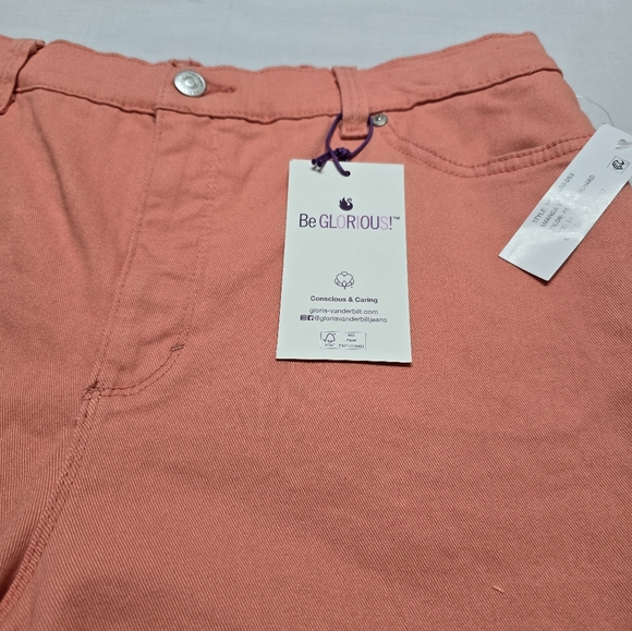 Gloria Vanderbilt Amanda Shorts Women's Size 14 Peach Orchard NWT - Picture 2 of 4